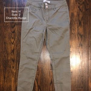 Charlotte Russe Green Denim Skinny Jeans